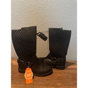 NWT Wonder Nation Black Knee High Boots for Girls Size 2